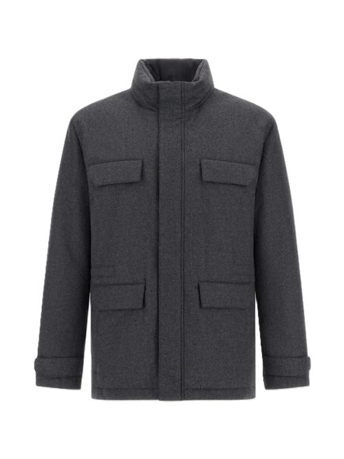 Hernoflannel field jacket grigio ferro HERNO | FI000164U334989487 FERRO